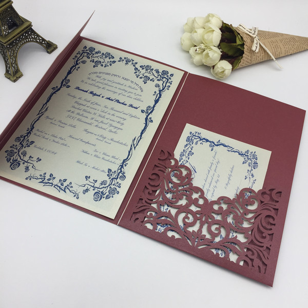 Wedding Invitation Fashion Laser Cut Invitation Suites, Pattern Wedding Customization Invites Three-Dimensional Cards for Invitations