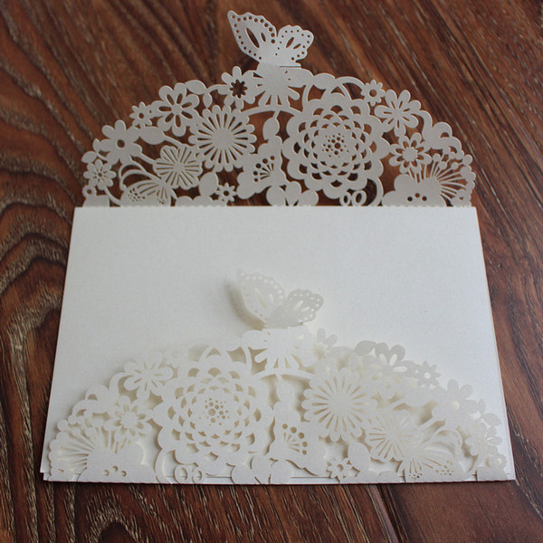 Floral laser cut wedding invitation with envelop birthday bridal shower party invites multi colors custom supply