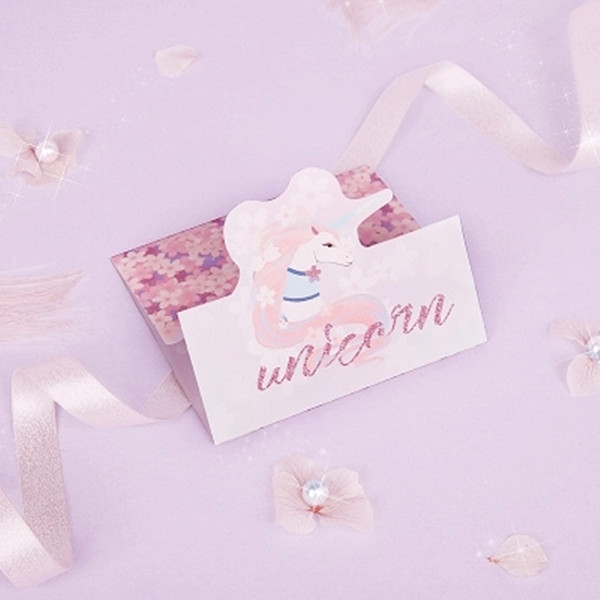 4Pcs Unicorn Party Greeting Cards Flamingo Crown Birthday Wedding Invitation Envelope Thank You for Mothers Day Gift Card