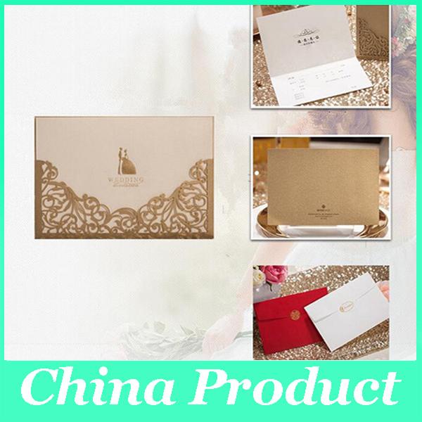 Customizable Hollow Lace Wedding Invitation Cards Laser Cut Wedding Invitations Party Card Supply Free Printing wedding supplies