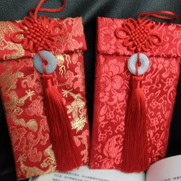 Wedding brocade cloth red envelopes wedding invitation bags size about 9.5*18cm Chinese wind cloth art jewelry bag free shipping FD14