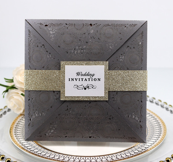 2019 New Wedding Invitations Paper Blank Inner Sheet Laser Cutting Wedding Invitation Flowers Hollow Engagement invitation Wedding Cards