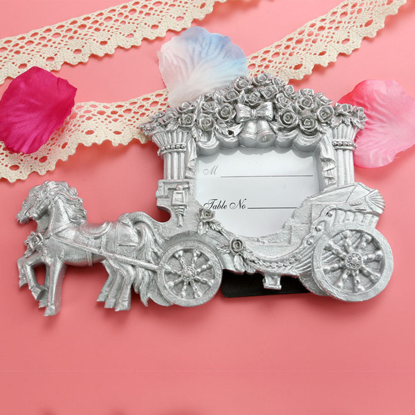 FEIS wholesale Cinderella Resin silver Carriage Place Card Holder wedding Engagement Party banquet name cards wedding favor