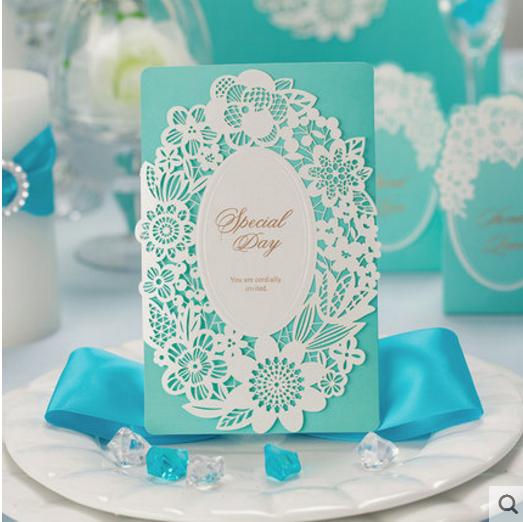 Hot selling light color wedding cards invites,laser cut hollow wedding invitations cards with modern designs with good price DHL free