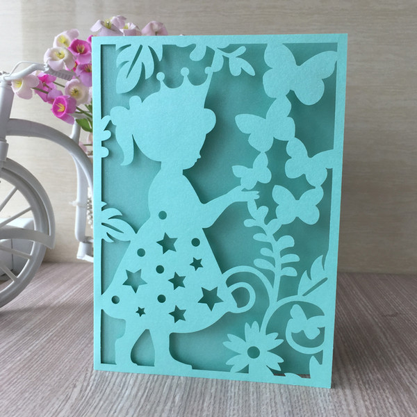 15PCS Beautiful Little Girl Wedding Invitation Card Children Theme Birthday Party Invitation Card Greeting Gift Cards