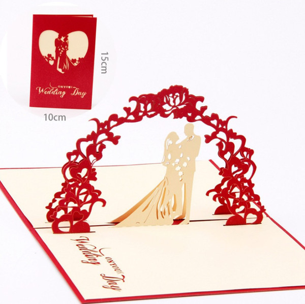 Valentines Day 3D pop up greeting cards laser cut Wedding invitations Lovers postcards hollow handmade gifts mariage