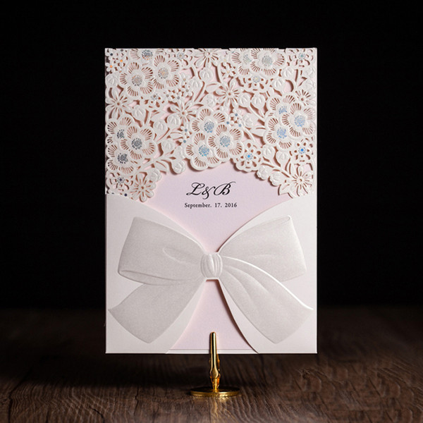 New Arrival Laser Cut Wedding Invitations Card With Hollow For Party Supply Personalized custom Free Printing Cards CW5186