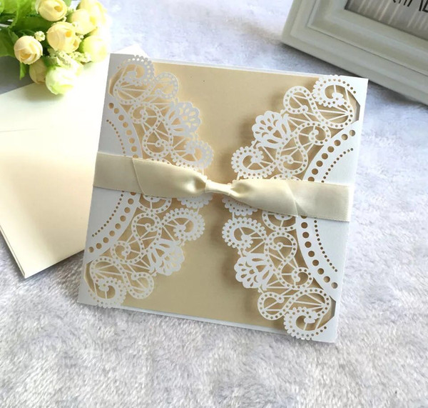 affordable laser cut birthday party invitations bridal shower invitation cards with envelope and blank card 200pcs lot wholesales