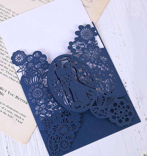 Wedding party cards&invitations Bride and groom pattern wedding cards laser cut paper cards announcement postcards wedding