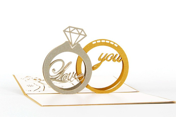 3D pop up laser cut greeting post cards for Valentine's Day vintage kirigami origami with envelope thank you Love you card