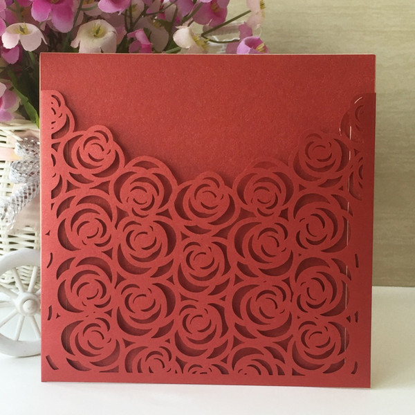 50pcs Christening Greeting Blessing card Flower Rose Design wedding Invitation Postcard Card