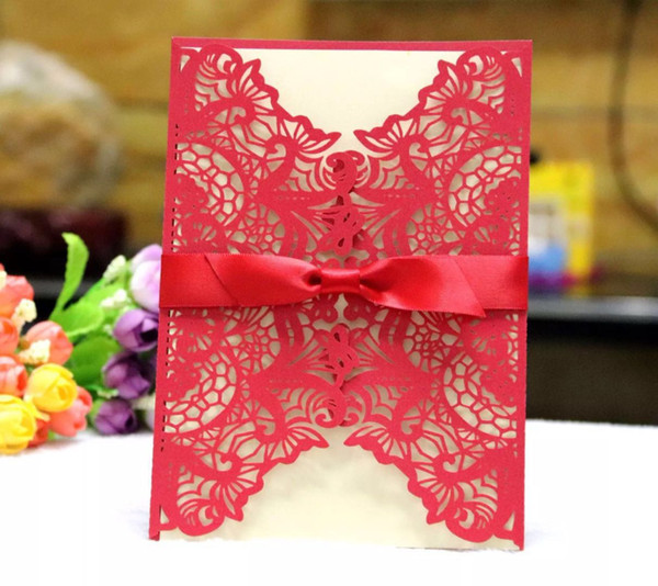 Many Colors Wedding Invitations bridal shower invitation cards with envelope and blank card 200pcs lot wholesales