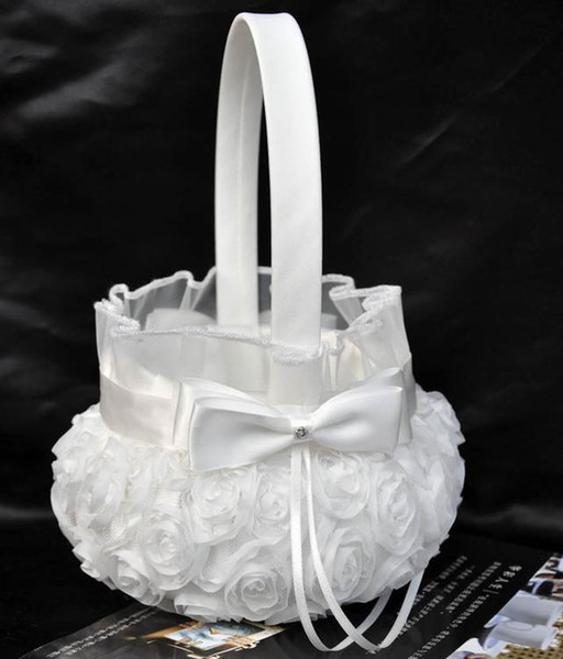 2019 Cute Chrysanthemum Flower Basket Wedding Flower Girl Basket Western Fashion Ceremoney Articles Party Supplies