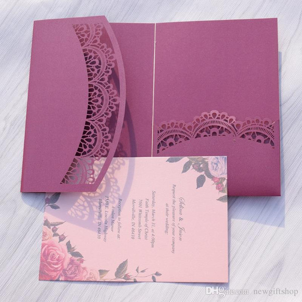 Many customized color Wedding Invitation Cards Luxury Laser Cut Birthday Invitation Blessing Cards 50pc Wedding Supplies