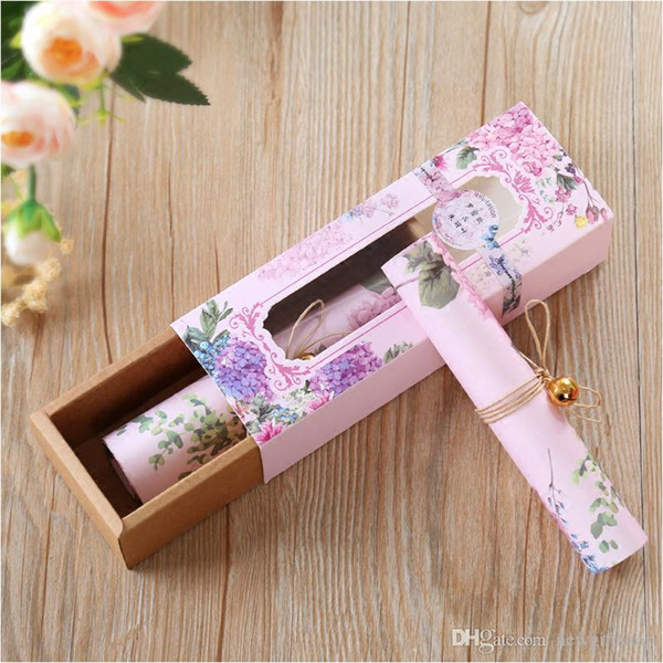 Luxury Flora Wedding Invitations Cards 2018 PVC Window Scoll Invitation Card Box+Customized Printing+Bell Wedding Supplies Free Shipping