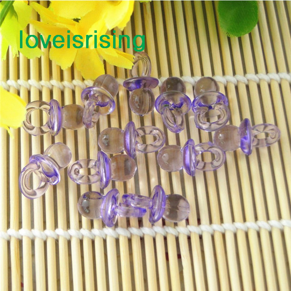 Tracking number-500pcs/pack 22mm*11mm Clear Lavender Mini Acrylic Baby Pacifier Baby Shower Favors~Cute Charms ~Party Decorations