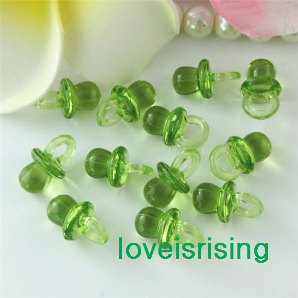 Tracking number-500pcs/pack 22mm*11mm Clear Light Green Mini Acrylic Baby Pacifier Baby Shower Favors~Cute Charms ~Party Decorations