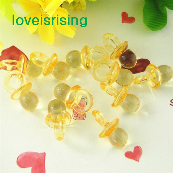 Tracking number-500pcs/pack 22mm*11mm Clear Gold Shadow Mini Acrylic Baby Pacifier Baby Shower Favors~Cute Charms ~Party Decorations