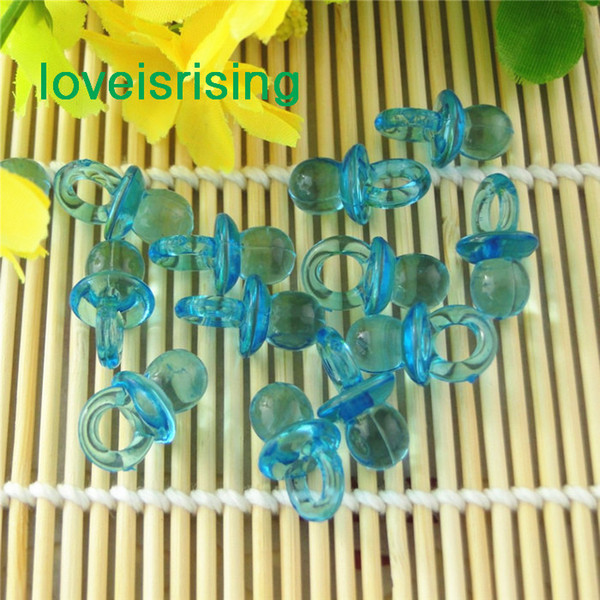 Tracking number-500pcs/pack 22mm*11mm Clear Aqua Blue Mini Acrylic Baby Pacifier Baby Shower Favors~Cute Charms ~Party Decorations