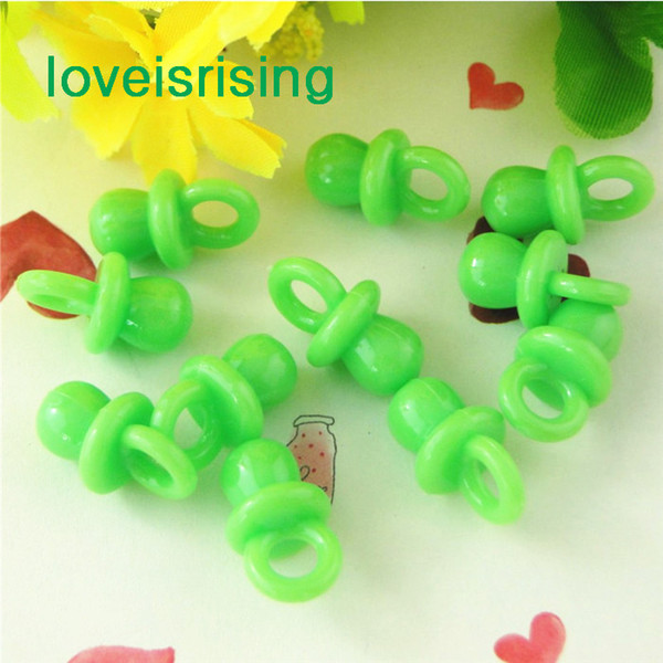 Tracking number-500pcs/pack 22mm*11mm Solid Green Mini Acrylic Baby Pacifier Baby Shower Favors~Cute Charms ~Party Decorations