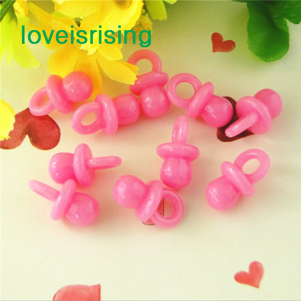 Tracking number-500pcs/pack 22mm*11mm Solid Pink Mini Acrylic Baby Pacifier Baby Shower Favors~Cute Charms ~Party Decorations