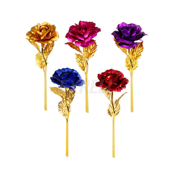 Plated Rose Flower Lover Day Gift Birthday Romantic Golden Flower