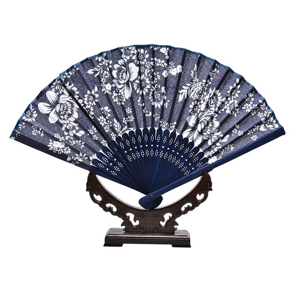 2018 Folding Hand Fan Fabric Floral Wedding Dance Favor Pocket Fan Chinese Fans Classic Fan 20pcs