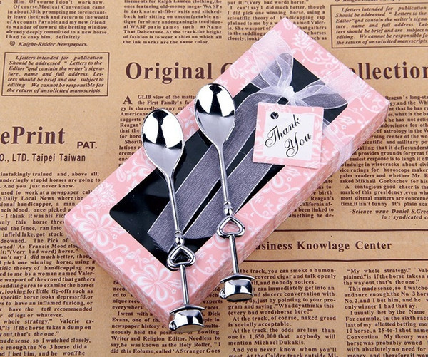 2 styles 14*6.7*2.5cm 2 in1 Teatime Wedding Favors Love Beyond Measure Heart Measuring Spoons in Gift / coffee spoon