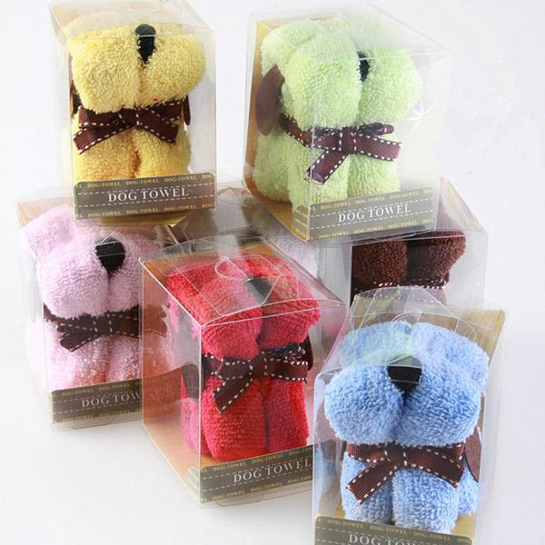 100 pcs/lot Creative Dog Cake Towel Gift Hand/Face Towel Washcloth Party Favor100% Cotton #1774