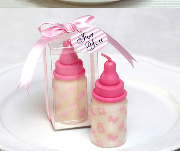100pcs 4*4*8cm Baby Bottle Candle Favors baby shower wedding favors party gifts centerpieces giveaway accessories in stock