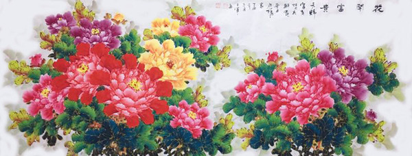 hand-painting,the peony painting.wedding party/ceremony/royal supplies.
