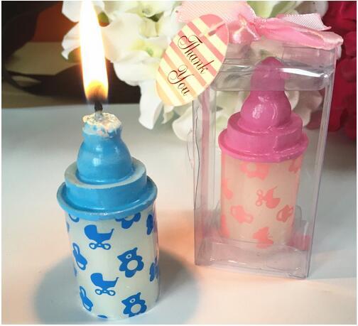 100pcs 4*4*8cm Baby Bottle Candle Favors baby shower wedding favors party gifts centerpieces giveaway accessories in stock