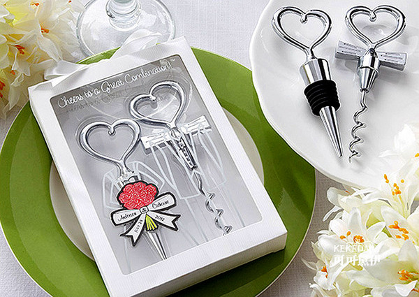 New Arrival Factory Directly Sale Wedding Favor Gift Wine Bottle Opener & Stopper Gift Box Set Party Souvenirs Wholesale