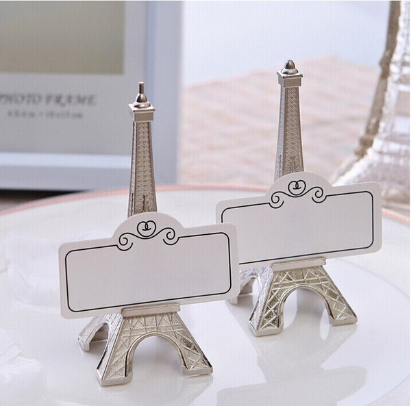 Metal Eiffel Tower Place Card Holder Seat Clip Wedding Favor Party Gifts Table Card Holder With Card DHL 