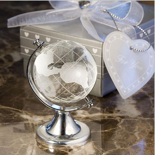 Wedding Gifts Crystal Glass Globe world map Ball Handmade Feng shui decorative Glass world globe Balls Office Home Decor Craft