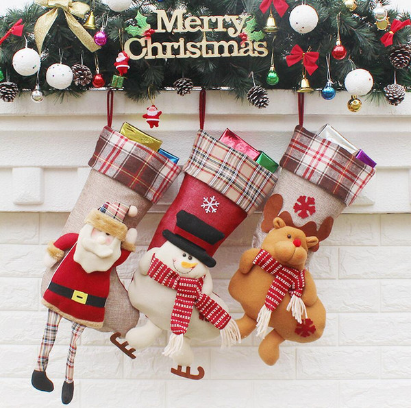 Hot Sale Christmas Santa Claus Socks Gift Bag Christmas Snowman Socks ornaments Decorations Pendant Christmas Elk Supplies Wedding Gifts