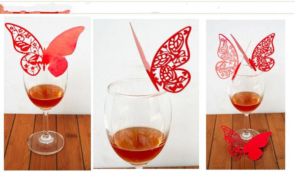 2014 New Butterfly Laser Cut Glass Cards Name Place cards Table Cards Wedding Party Favors Table Decoration 8 Color to choose free shipping