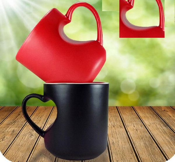 love cup Coffee Mug for lovers 350ML with red and white color ceramics coffee cup C01