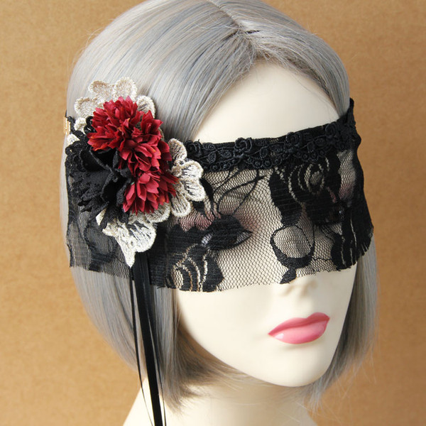 2018 Black Lace Valentine 's Day Death Mask Mystery COS Princess Half Face Mask Lace Momen' s Mask MK07