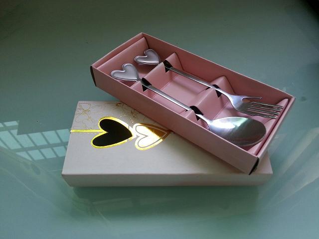 100pcs(50sets) Kitchen Knife Sets,hollow heart-shaped handle spork kits,stainless steel tableware for wedding favors and gift