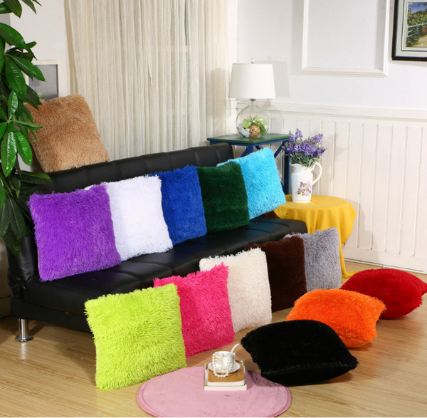 Pillow Case 43*43 Plush Throw Pillows Pillowcases Decorative Pillows Solid Home Decorative Waist Dekoratif Yastklar Hot