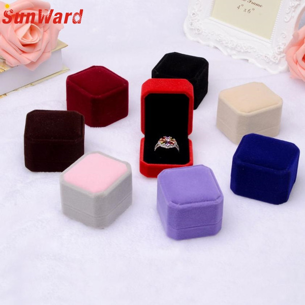 High quality Squre Wedding Velvet Earrings Ring Box Jewelry Display Case Gift boxes Amazing 2018 New