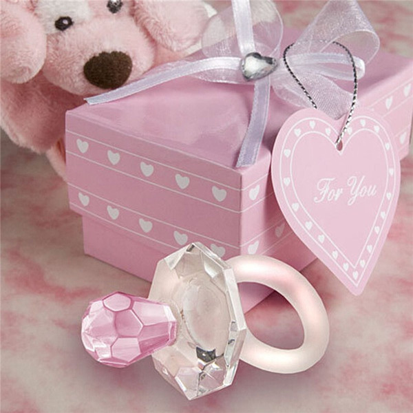 New Party Gift Artificial Crystal Pacifier Charm Pendant Girl Boy Baby Shower Christening Wedding Favor Decoration