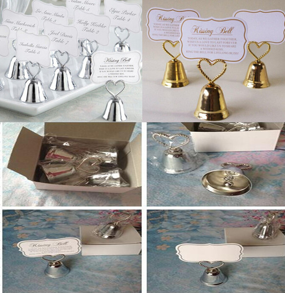 Free shipping 24pcs/lot Party favor Kissing Bell Place Card Holders