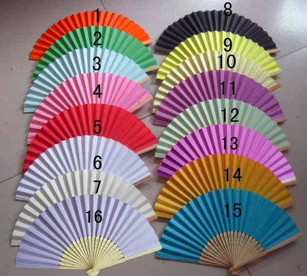 100pcs Summer Chinese Hand Paper Fans Pocket Folding Bamboo Fan Wedding Party Gift Favor Fast Delivery