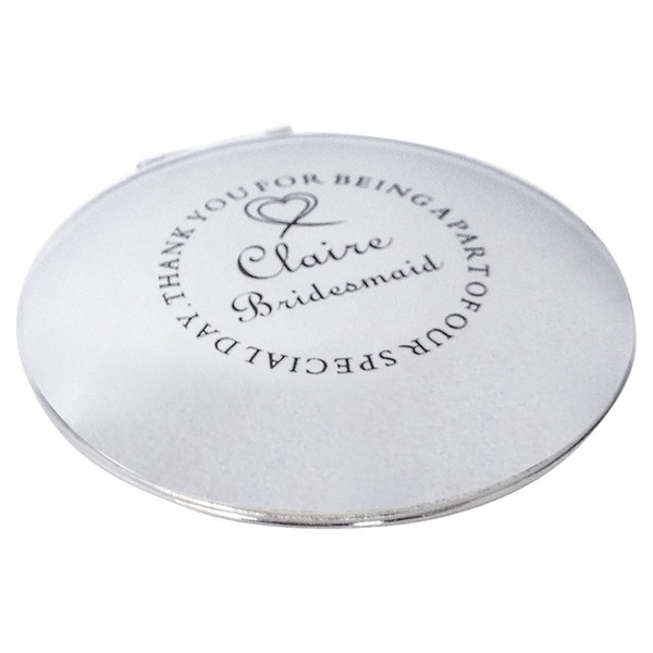 vintage Mirror Personalised Engraved Compact Handbag Mirror Wedding Bridesmaid Thank You Gift