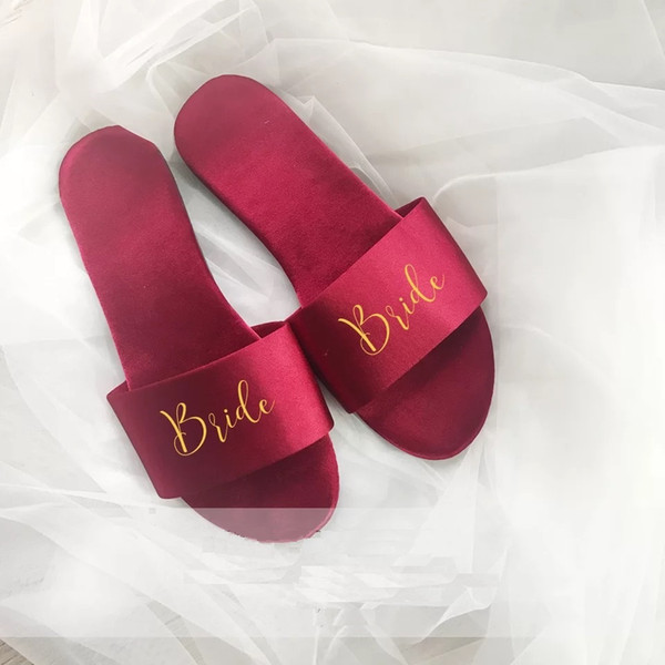 personalized bridesmaid gift ideas Satin slippers unique wedding Bridal shower party gifts 5pcs lot cheap wholesale 