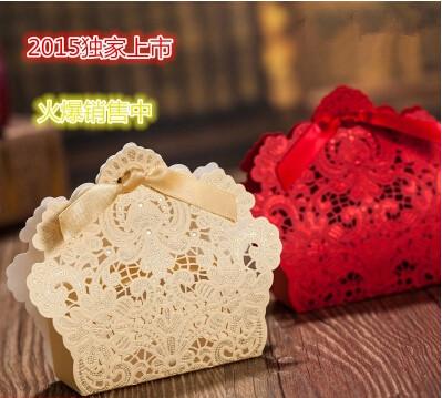 NEW 50Pcs European style Hollow out flowers Laser cutting Wedding boxs Candy Box gift box wedding bonbonniere wedding favour boxes THZ54