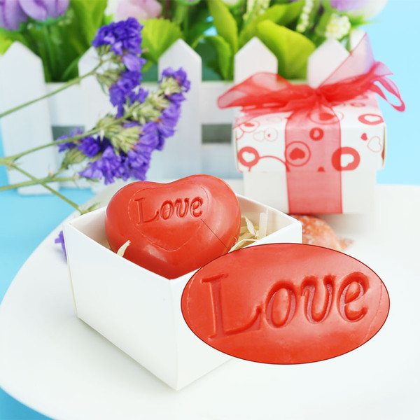 FEIS wholesale personalized hand-made LOVE soap red heart-shaped soap wedding favor wedding gifts baby shower red love style