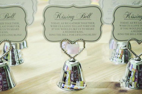 2015 Free 50pcs/lot Wedding Party favor Kissing Bell Place Card Holders